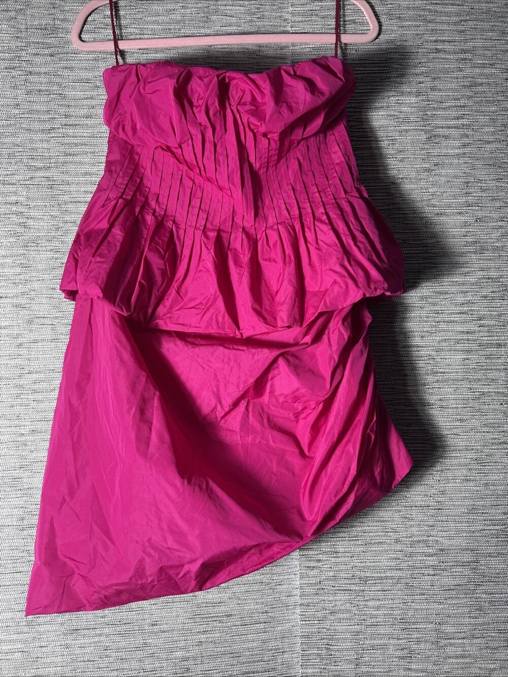 Zara Strapless Mini Dress, Hot Pink, Large